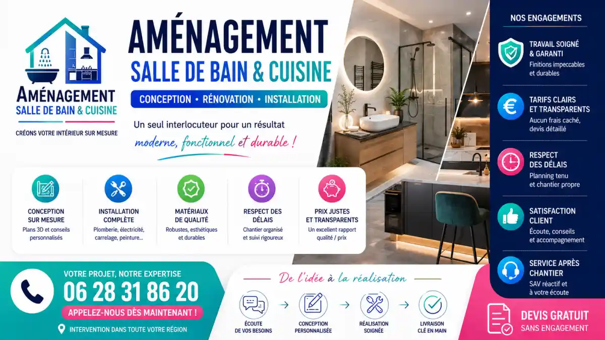 Aménagement salle de bain cuisine à Fuveau